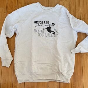 Super rare Bruce lee vintage sweater White Sweater - Fist of Fury Design